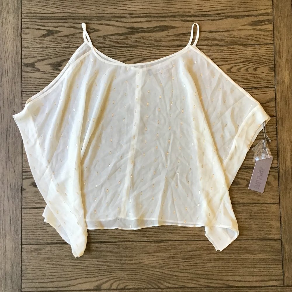 NWT JLO by Jennifer Lopez | Sheer Cold Shoulder Blouse